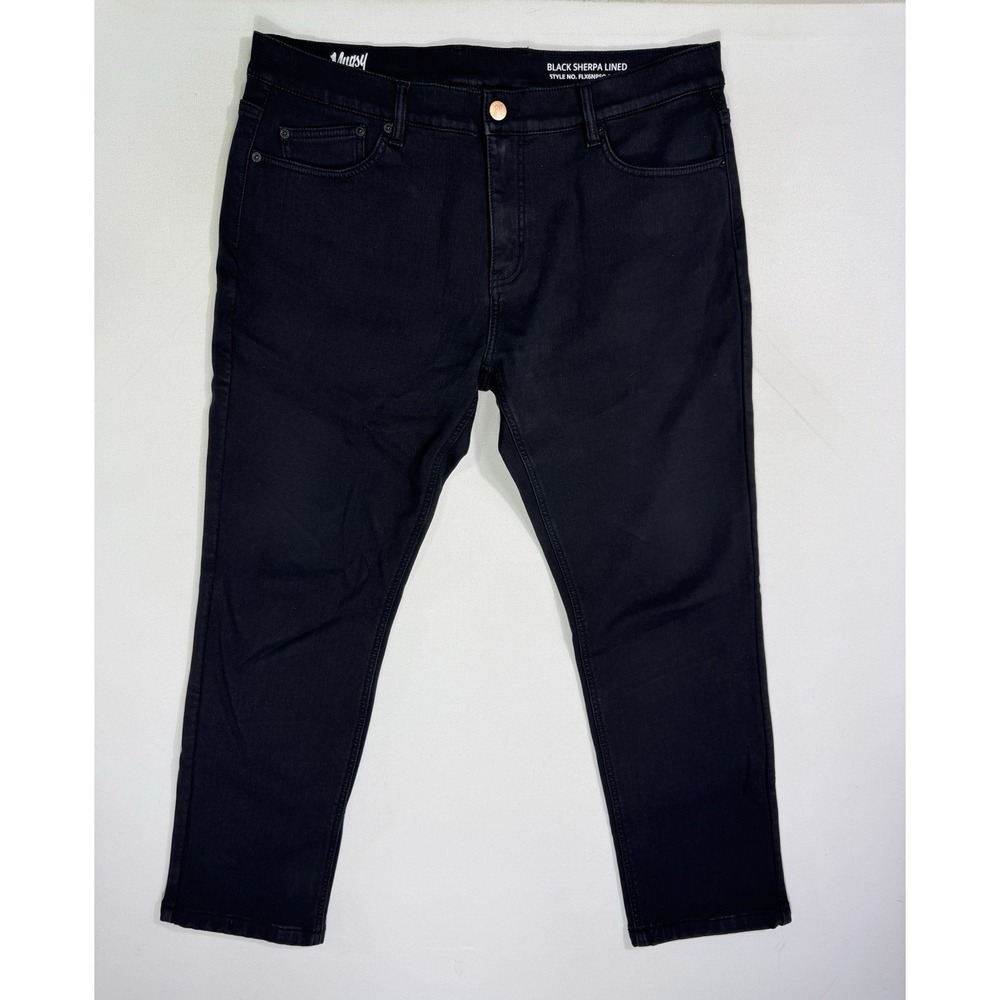 Mugsy Men 38x30 Black Sherpa Lined Jeans FLX6NPSQ Slim Stretch Outdoor Casual